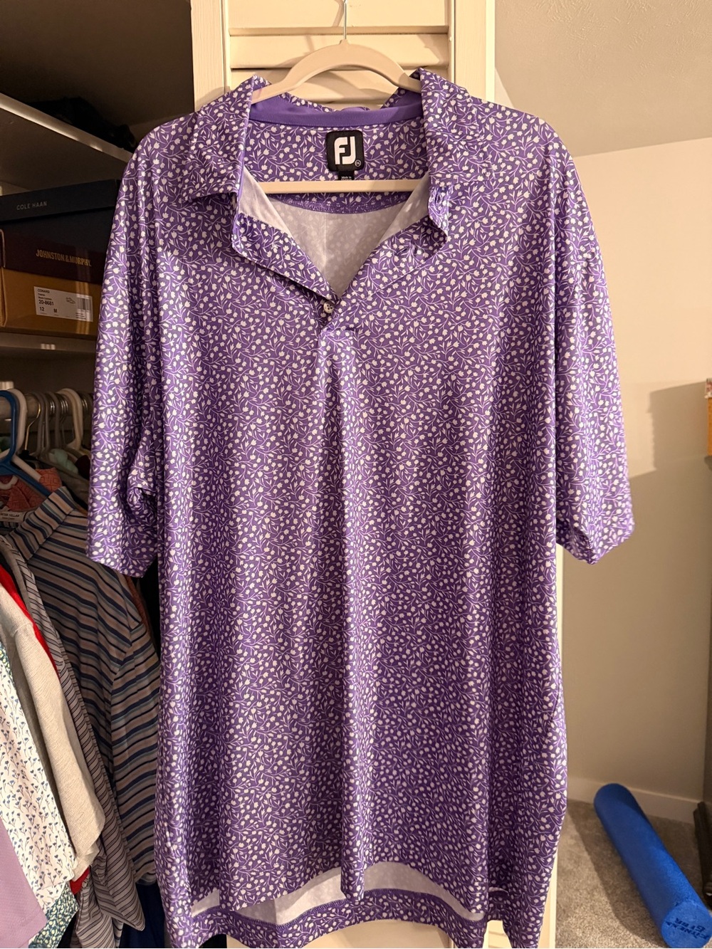 FootJoy Purple Micro-Print Golf Polo